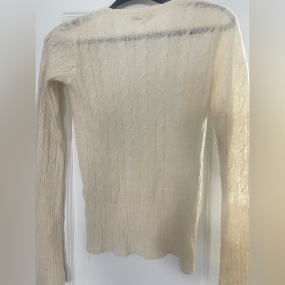Burberry Prorsum Cream Scoop Neck Sweater with Ribbed Texture Size M Cashmere - Picture 1 of 8